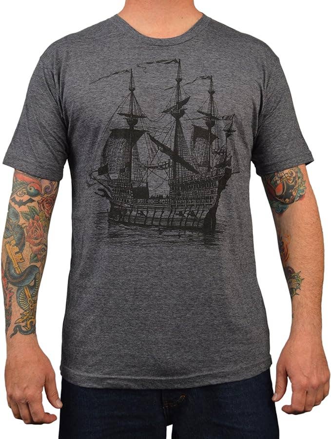 Heather Navy Galleon - Men's T-Shirt for wholesale on Faire0