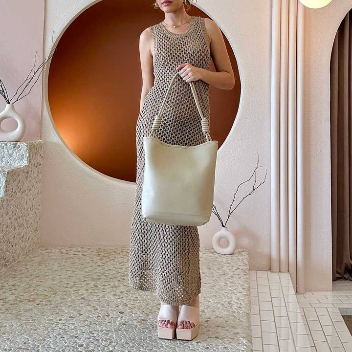 Melie Bianco - Wholesale Tote Bag - Women's - Adeline Nude Recycled Vegan Tote Bag