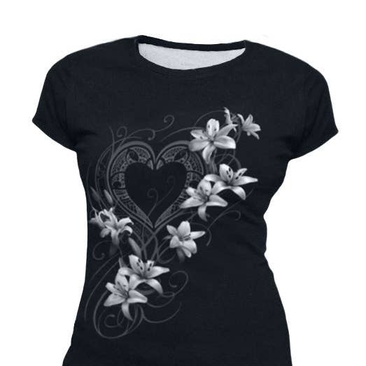 Round Neck Casual Fahion Floral T-shirt for wholesale by Tourtiwi