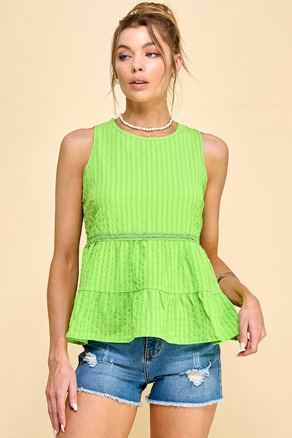 Heart & Hips - Wholesale Blouse - Women's - WK50480 - BABYDOLL TIER BUBLLE WOVEN TOP WITH TIE BACK8