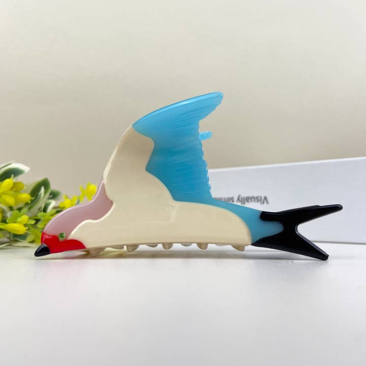 TheDivaSoap - Vendita all'ingrosso Fermaglio per capelli - Donna - Fermaglio per capelli a forma di rondine in acetato Animal Bird