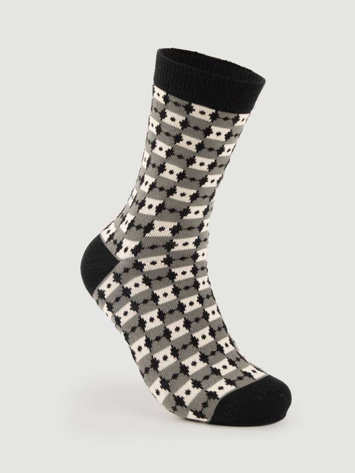 Calzini in Cotone Organico Rombo Nero Reale Commercio Equo e Solidale per la vendita all'ingrosso da parte di Veraluna Sustainable Clothing