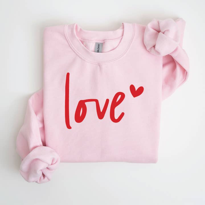 Love Sweatshirt Heart Crewneck Sweatshirt Valentine's Day for wholesale by P E T I T R U E