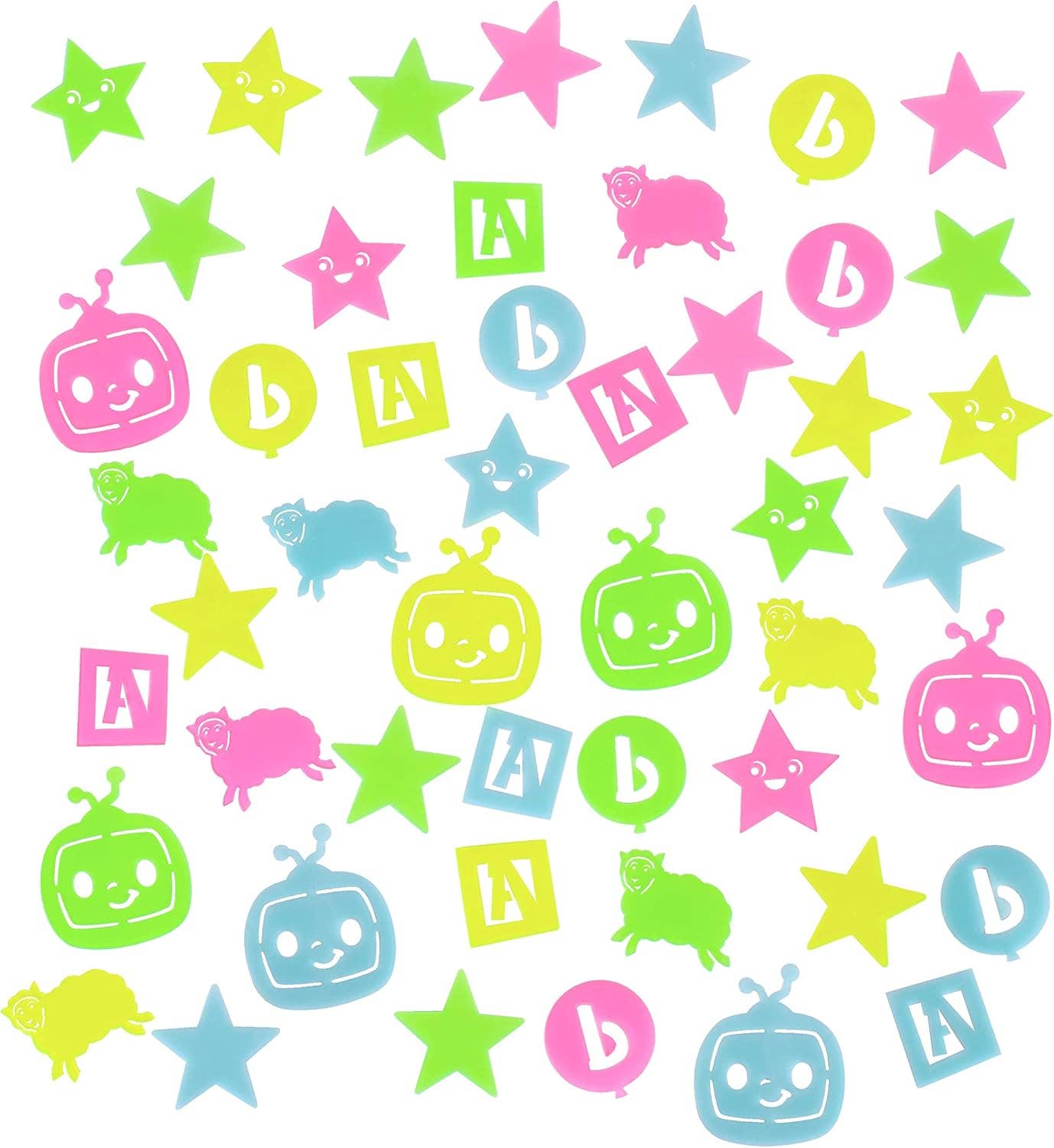 Variety Distributors - Wholesale Toy Set - Kids - CoComelon Glow in the Dark Stars/Stickers 50-piece set2