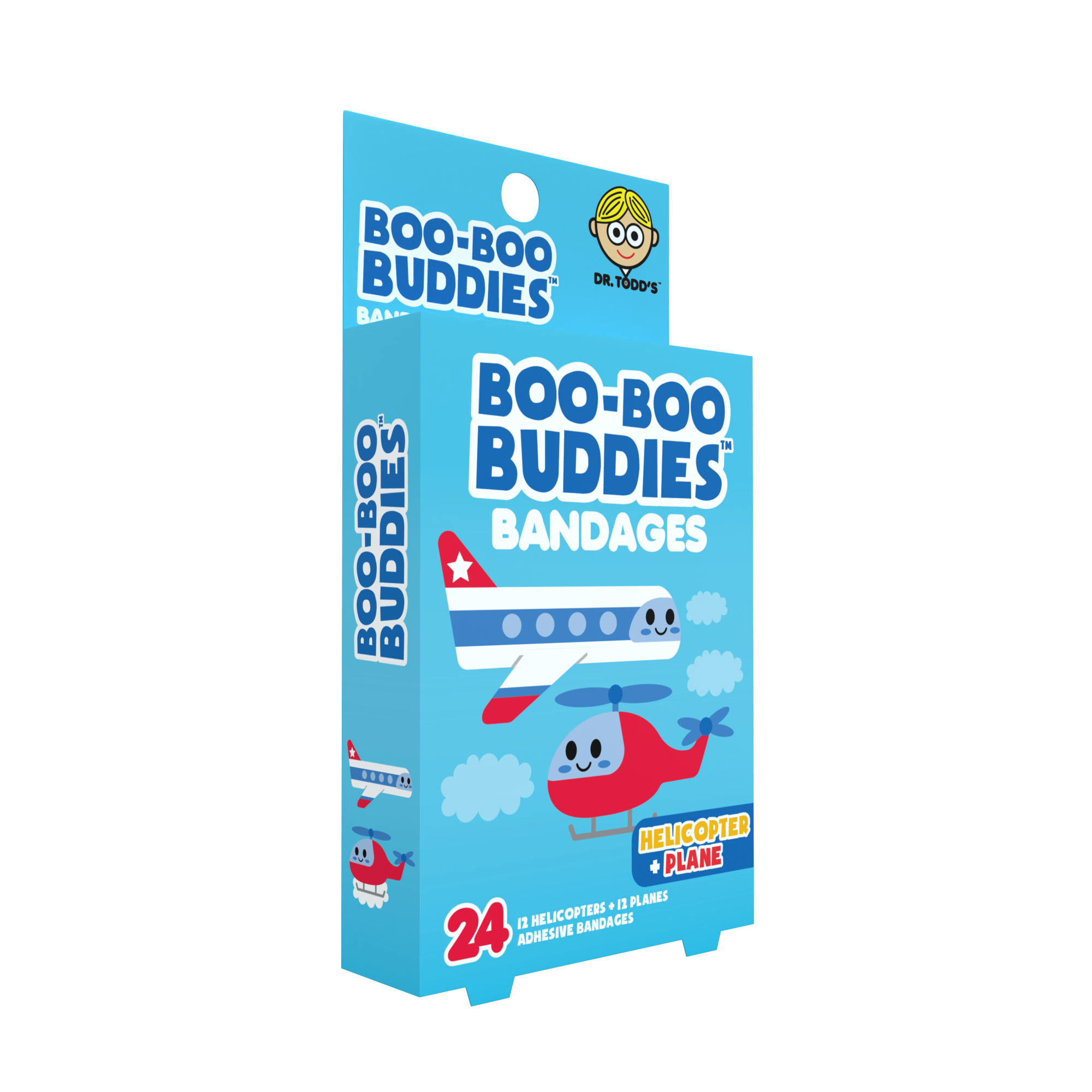 Boo Boo Buddies - Vente Pansement/bandage - Pansements pour enfants – Hélicoptère + Avion (24 unités, sans latex)3