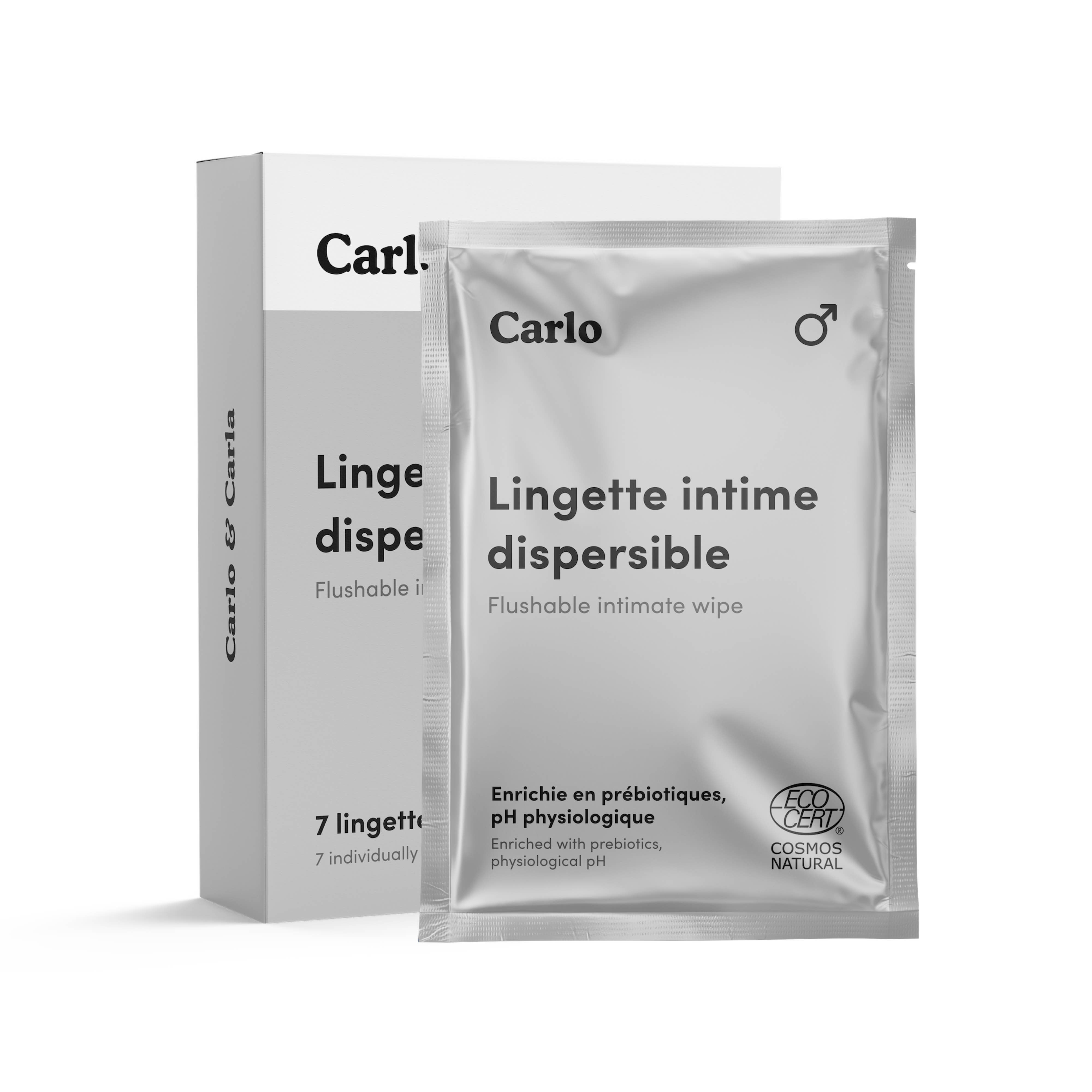 Carlo & Carla - Wholesale Intimate Cleanser/Wipe - Carlo - Men's Intimate Wipes - Packs of 7 linings individually