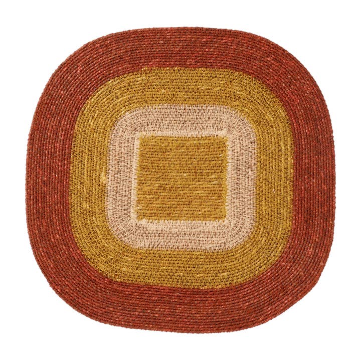Bonheur du Jour - Wholesale Placemat - Raffia table set with bohemian squirrel stripes