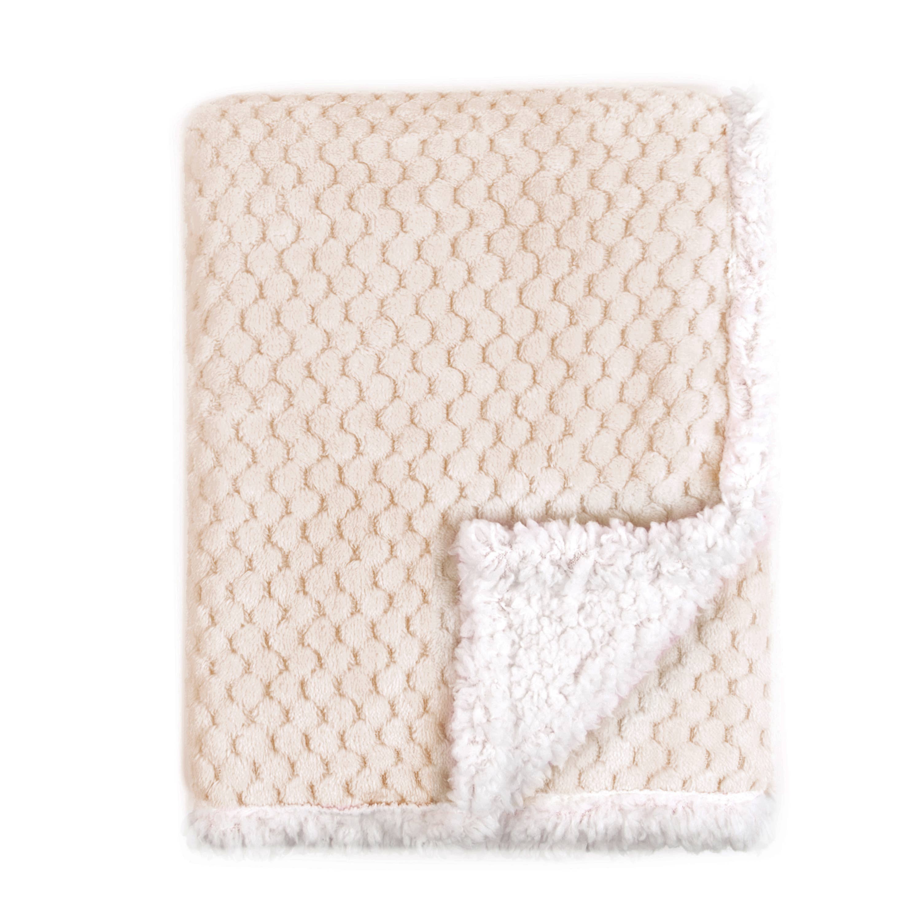 Tadpoles | Baby + Kids | Home + Play - Wholesale Bedding Blanket - Kids & Baby - Popcorn & Sherpa Baby Blanket, Cream/Navy/Grey3