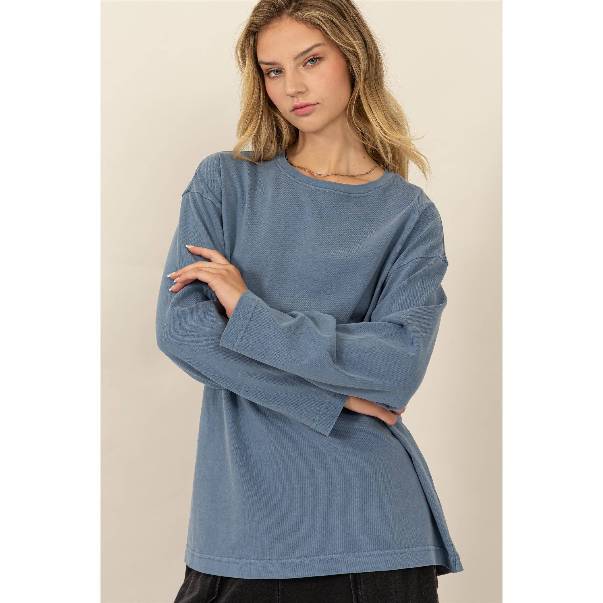 HYFVE - Wholesale Shirt - Women's - Oversized Crew Neck Long Sleeve Tee5