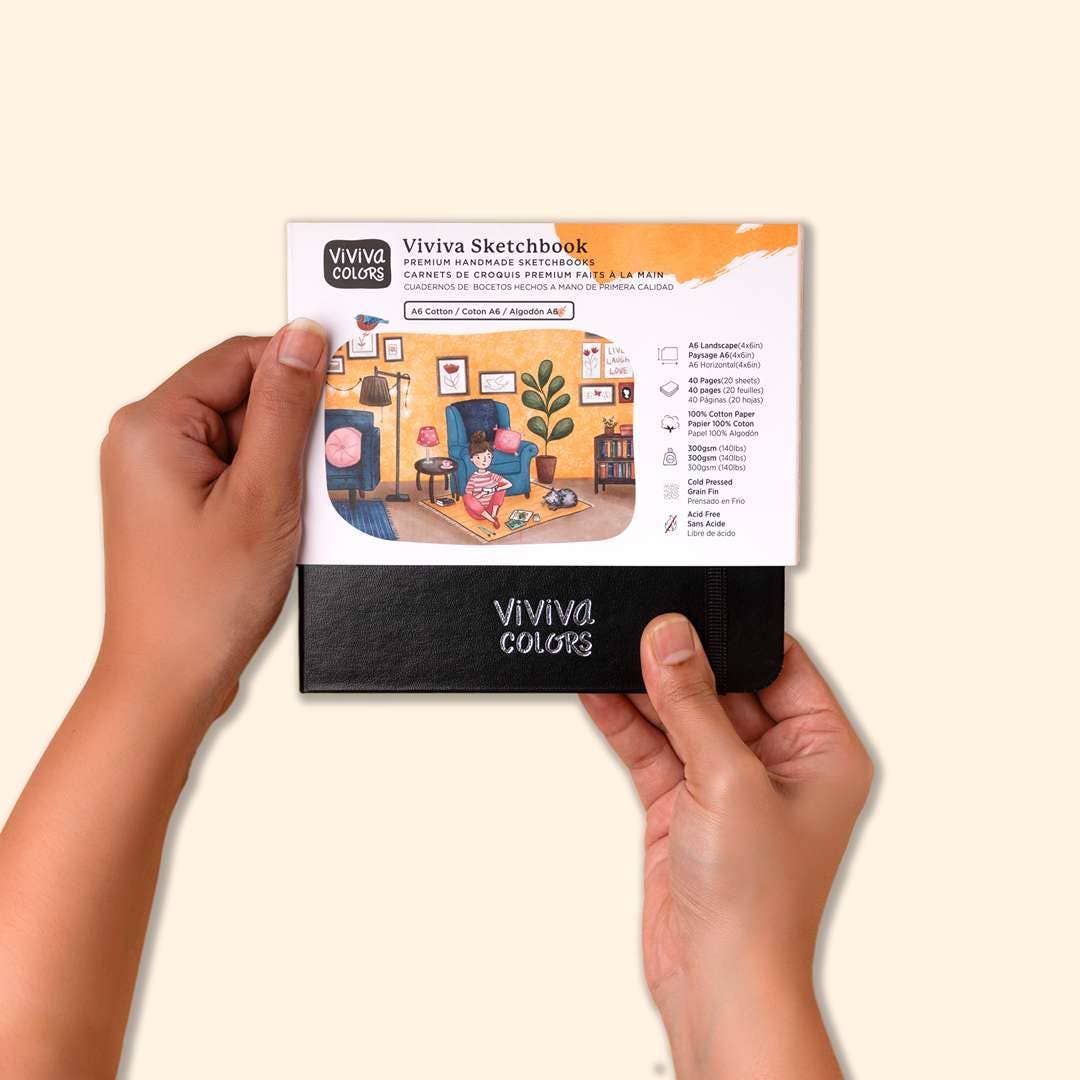 Viviva Colors - Wholesale Sketchbook/sketchpad - Sketchbooks - A6 Cotton - 100% cotton handmade paper1