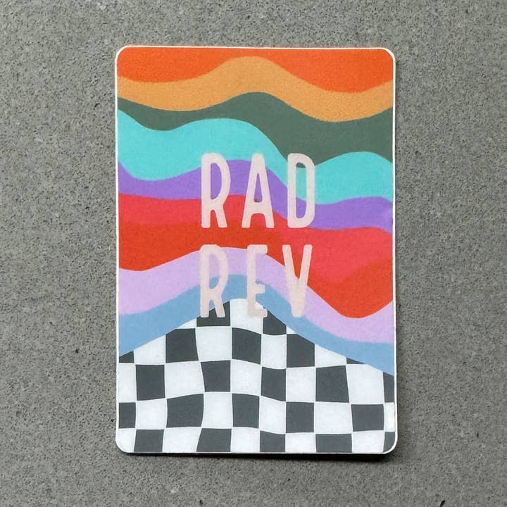 Checkered Rainbow Sticker for wholesale by Rad Revolution