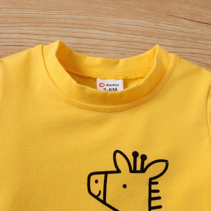 PatPat - Wholesale Screen Printed T-Shirt - Kids - Baby/Toddler Unisex Childlike Animal Long-sleeved Shirts