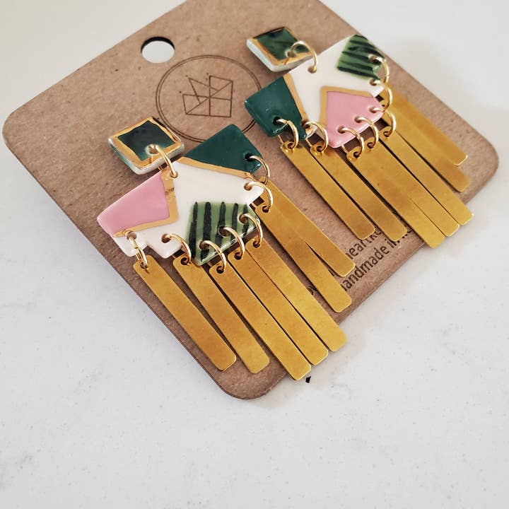 Stepped Colorblock Ohrringe für den Großhandel von Crown & Heart