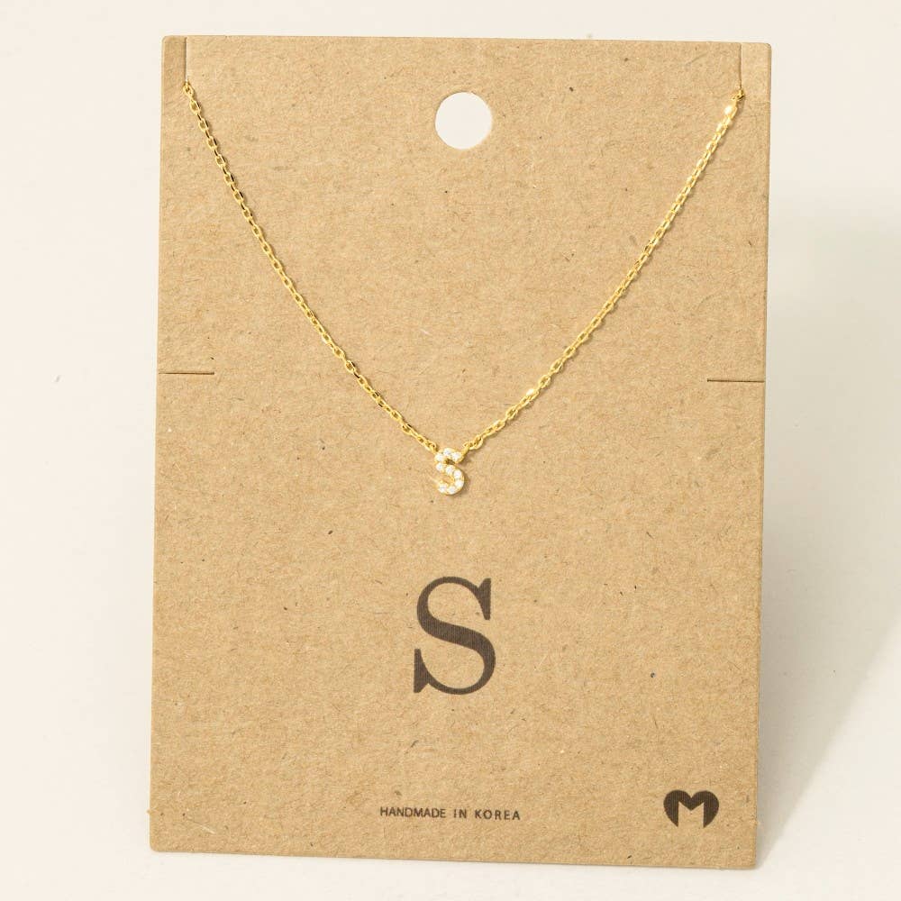 Fame Accessories - Vendita all'ingrosso Collana con ciondolo/pendaglio - Mini collana iniziale con strass40