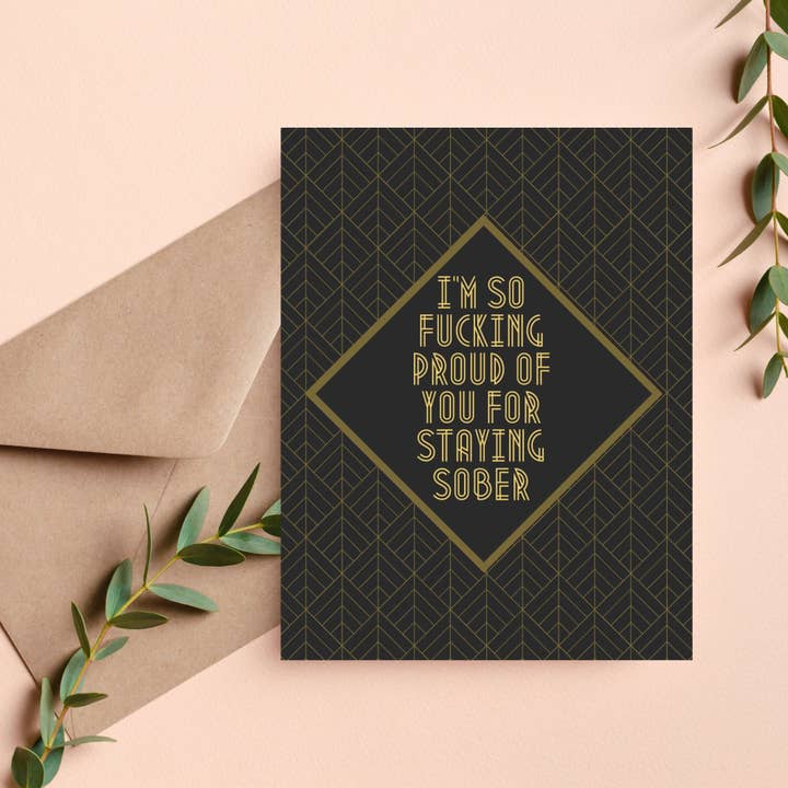 As Told By Ellie - Wholesale Congratulations Card - I'm So Fucking Proud of You For Staying Sober