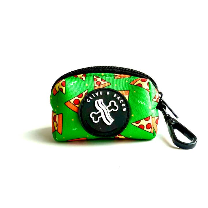 Green Pizza Waste Bag Holder for wholesale by Clive and Bacon, LLC