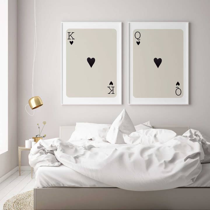 D'LUXE PRINTS - Wholesale Gallery Wall Set - King & Queen of Hearts – Modern Playing Card Print Set2