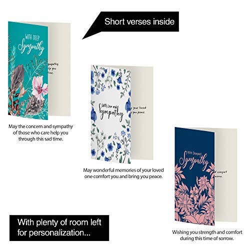 Dessie - Wholesale Sympathy card - Dessie® 30 Sympathy Cards with Unique Designs and Condolence Messages Inside, 4” x 6”2