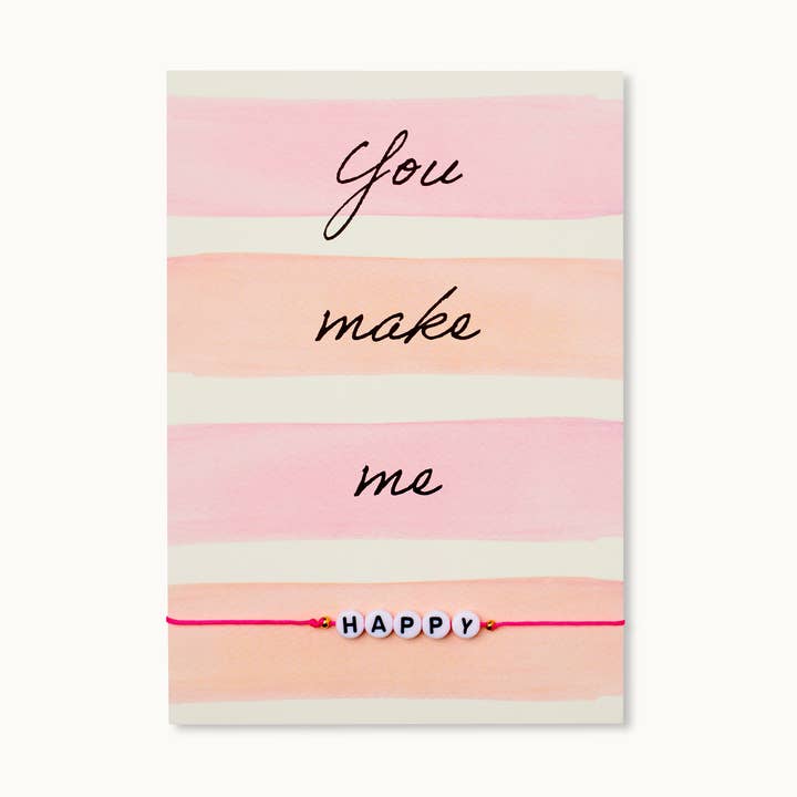 by Vivi. - Vente Cartes de déclaration d'amour - Carte bracelet : Tu me rends HEUREUX !0