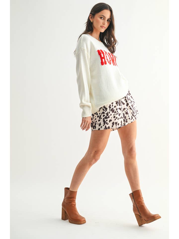 Wishlist Apparel - Wholesale Knit Sweater - Women's - HORSESHOE HOWDY KNIT SWEATER / WL25-114796