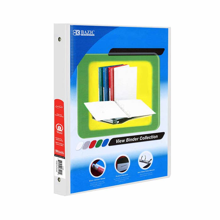 Luna Office Supply -  Everyday Essential - Wholesale Binder - 1/2"  3 Ring View Binder With 2 Pockets1