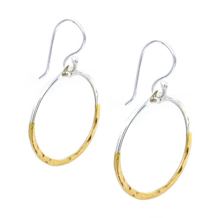 Sunkissed Hammered Small Circle Front Facing Hoop (Copy) for wholesale by Plata