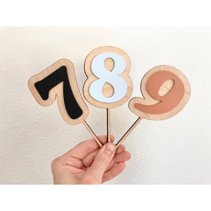 Cope and Co Custom Signs - Wholesale Cake/Cupcake Topper - Acrylic & Wood Number Cake Topper2