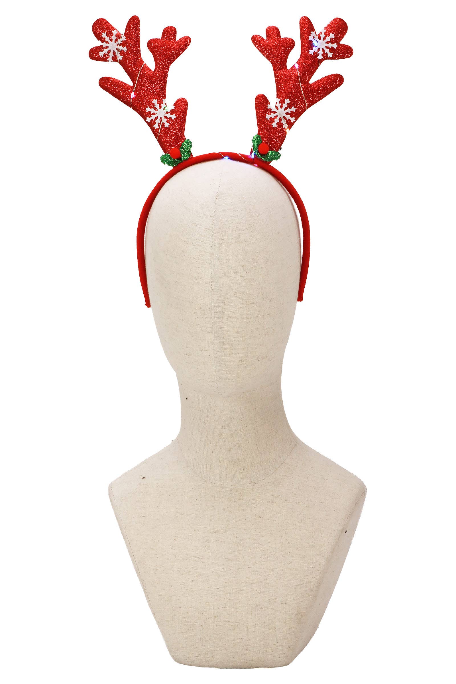 ASSORTED Glittery Reindeer Antlers Led Light-up Hairband for wholesale on Faire4