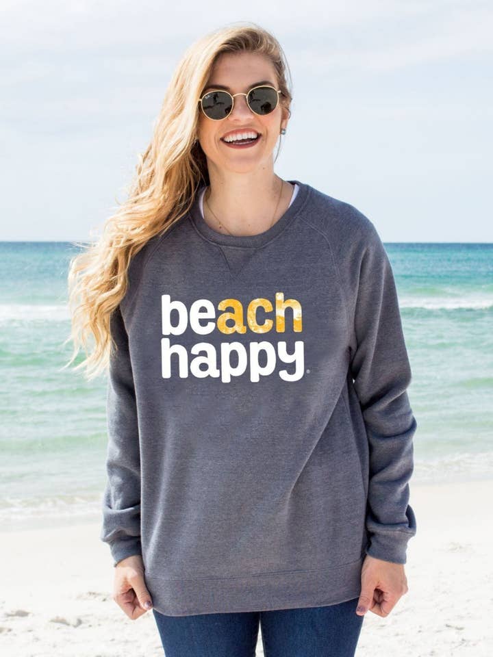 Beach Happy Recycled Sweatshirt for wholesale by 30A Gear