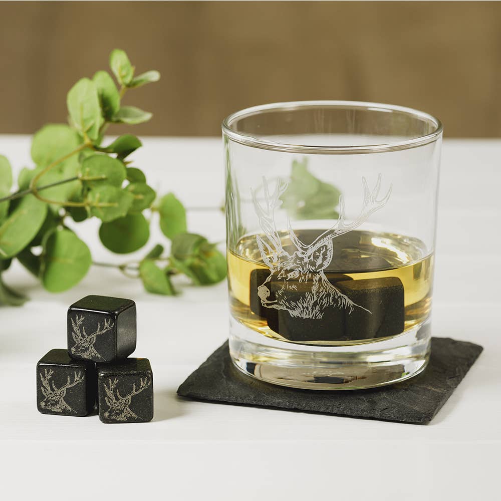 Selbrae House Ltd – Engroshandel Køleterninger til drinks – Sæt med 6 hjort indgraveret Whisky Stones1