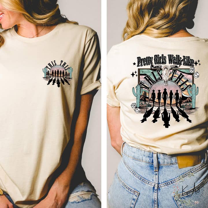 KA3 Stitch & Print - Wholesale Screen Printed T-Shirt - Women's - Pretty Girls Walk1