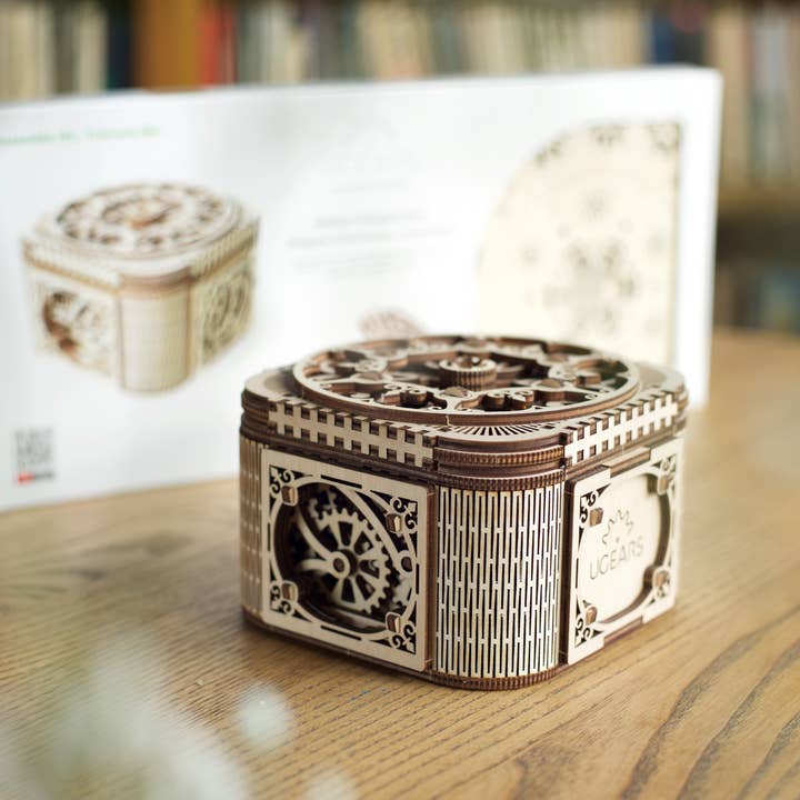 Ukidz LLC - Wholesale DIY Craft Kit - UGears Treasure Box -Wooden 3D Puzzles - DIY5