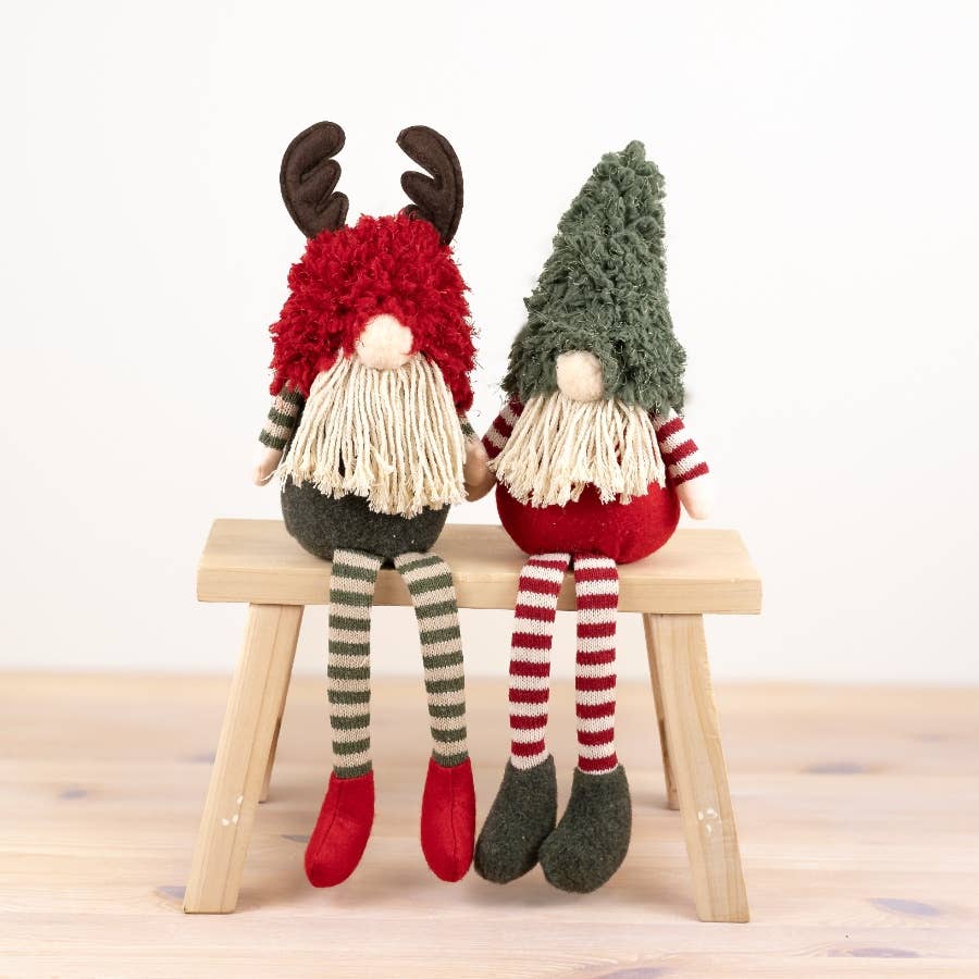 Gainsborough Giftware x Portland Living – wholesale Christmas decoration – Fabric Sitting Gnome with Long Legs, 42cm 1