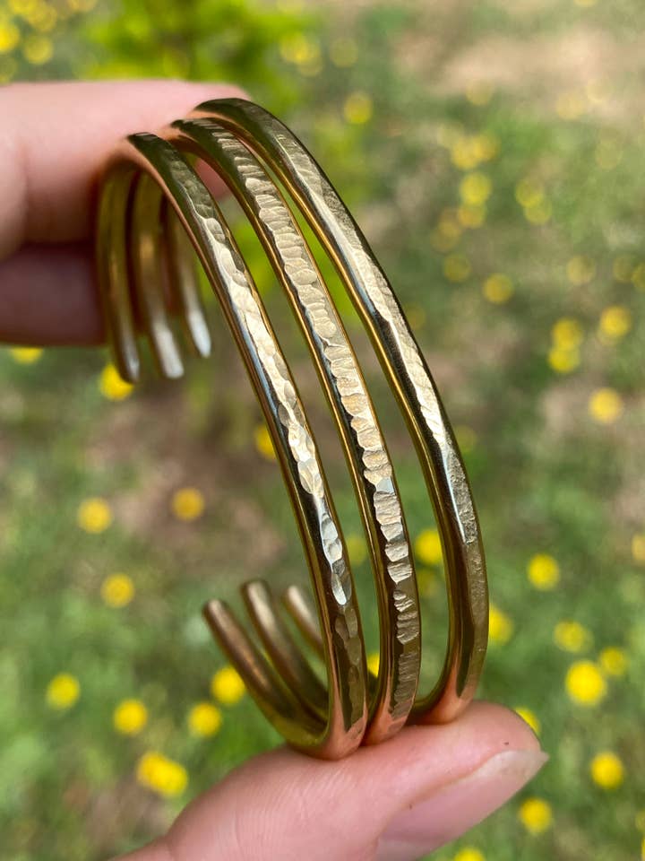 Brass stacking Cuff *Live your life Collection for wholesale by Nordic Pine