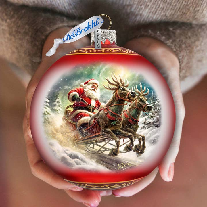 Ornamento de cristal Speedy Sleigh Lg de G.Debrekht para venta al por mayor de G.DeBrekht Artistic Studios