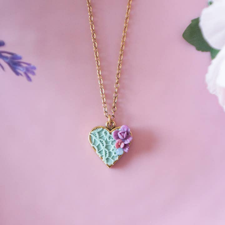 The Cherish Necklace - Aqua for wholesale by Colourful Blossom