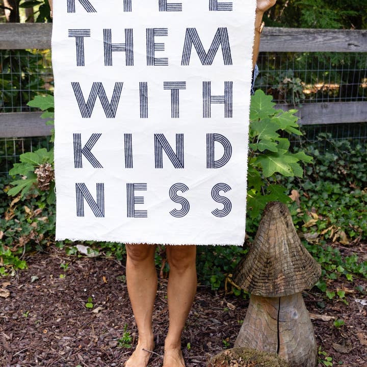 Sugarboo & Co - Wholesale Banner - Kill Them With Kindness Hand Painted Wall Hanging - 25"x37"1
