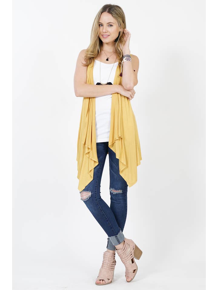 42POPS – wholesale Kofta - Dam – Ärmlös draperad öppen kofta10