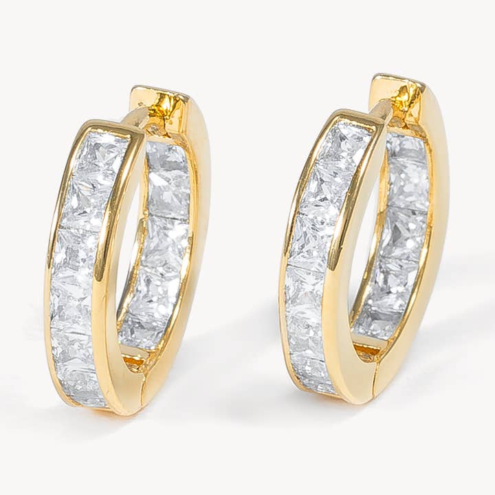 Cher de oro con aros de cristal claro para venta al por mayor de HYE JANE