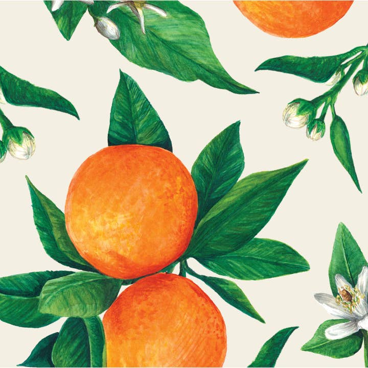 Serviettes à cocktail Orange Orchard - Paquet de 20 pour la vente par Hester & Cook - Stationery