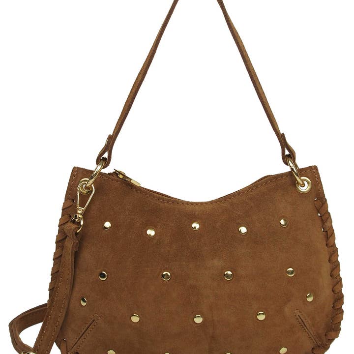 Anais - Wholesale Shoulder Bag - Women's - Anna 61001 studded shoulder bag in split leather