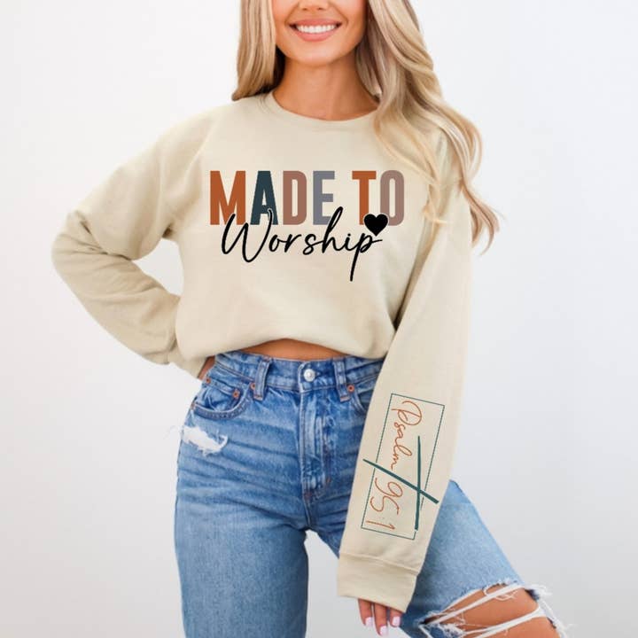 Made To Worship Sweatshirt for wholesale by Lush Designs