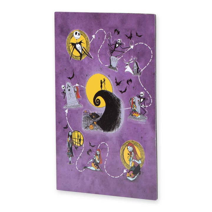 Open Road Brands, LLC - Wholesale Magnet - Nightmare Before Christmas Halloween Town Map Metal Magnet1