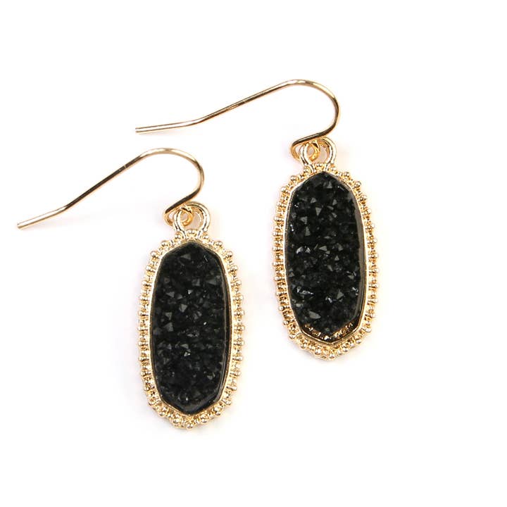 MYS Wholesale Inc - Wholesale Dangle Earrings - Stylish Druzy Stone Oval Fashion Jewelry Earrings