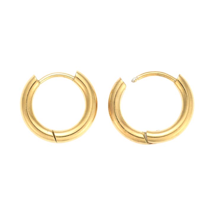 * Gold 18K Ion Plated Huggie Hoop Earrings | Pair for wholesale by The Charm Bar Company
