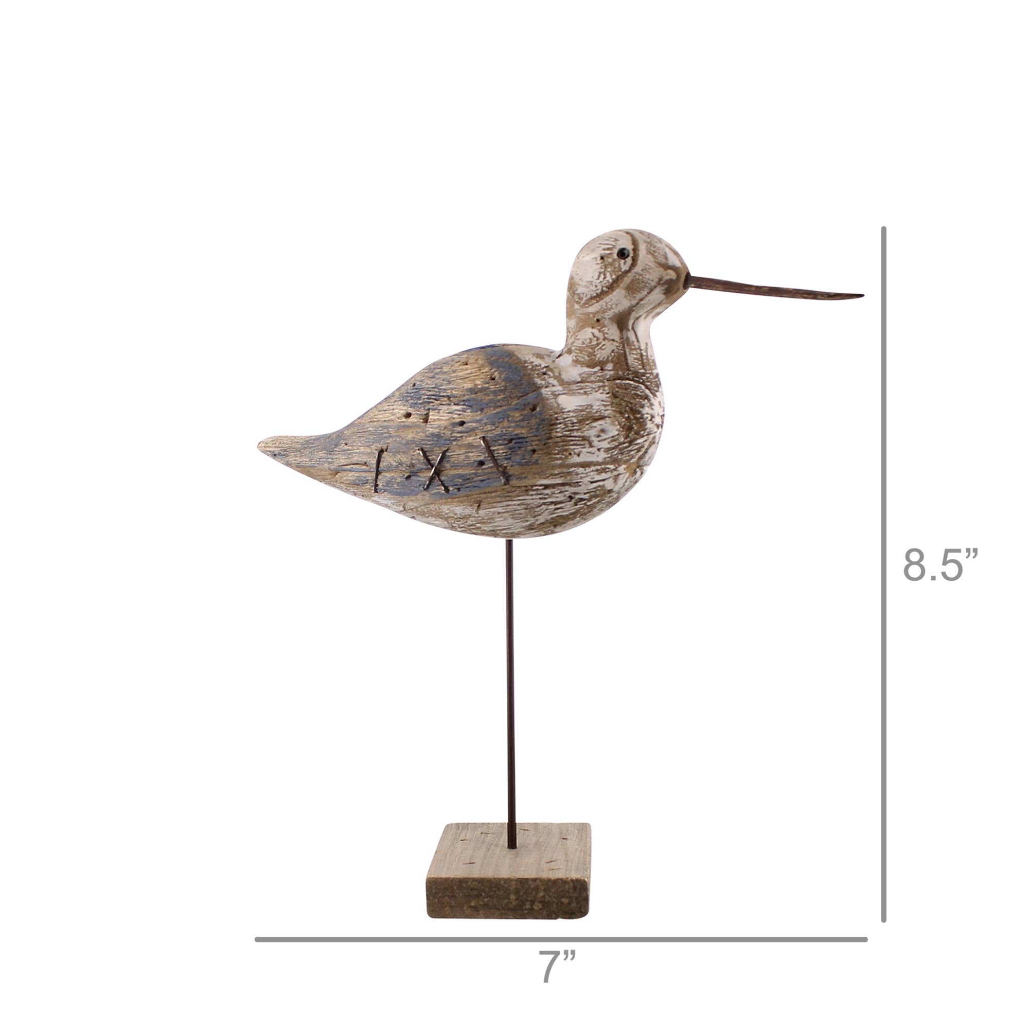 HomArt - Wholesale Decorative Figurine - Kelso Wood Seagull - Sandpiper - Navy & Natural Wood1