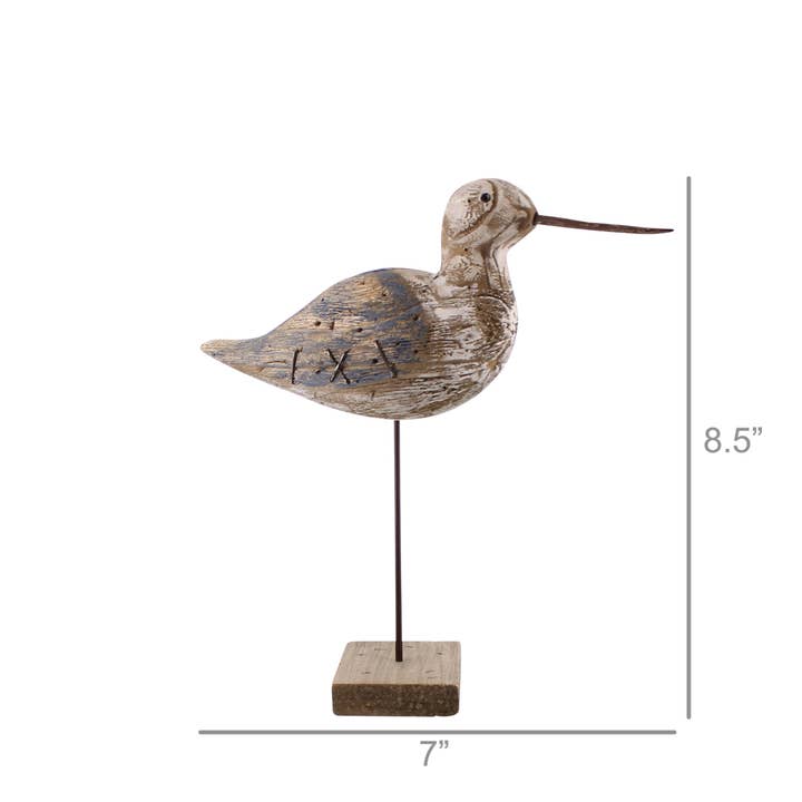 HomArt - Wholesale Decorative Figurine - Kelso Wood Seagull - Sandpiper - Navy & Natural Wood1