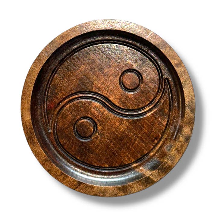 Third Eye Creation Company - Venta al por mayor Bandejas decorativas - Bandeja Catchall Yin Yang, Plato de Cristal, Plato para Pequeños Objetos | EE. UU.0