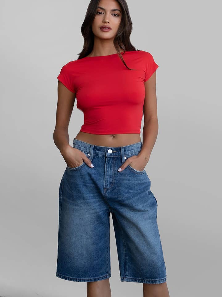 BLUE TERRI Denim Baggy Dad Skater Jorts
PJ29851-TERRI for wholesale on Faire
