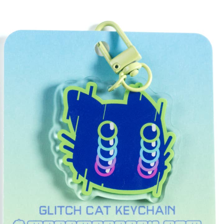 「Glitch Kitty」 Acrylic Keychain for wholesale by Glitchberry